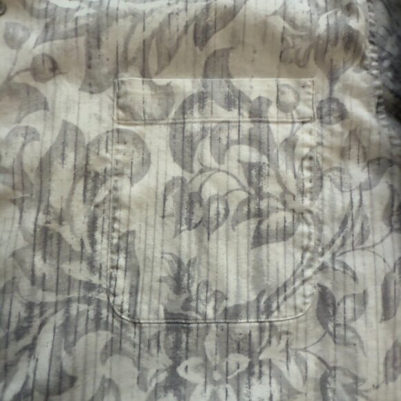 Tommy Bahama Taupe & Grey Leaf Print Long Sleeve Shirt - Size XXL - Picture 6 of 12